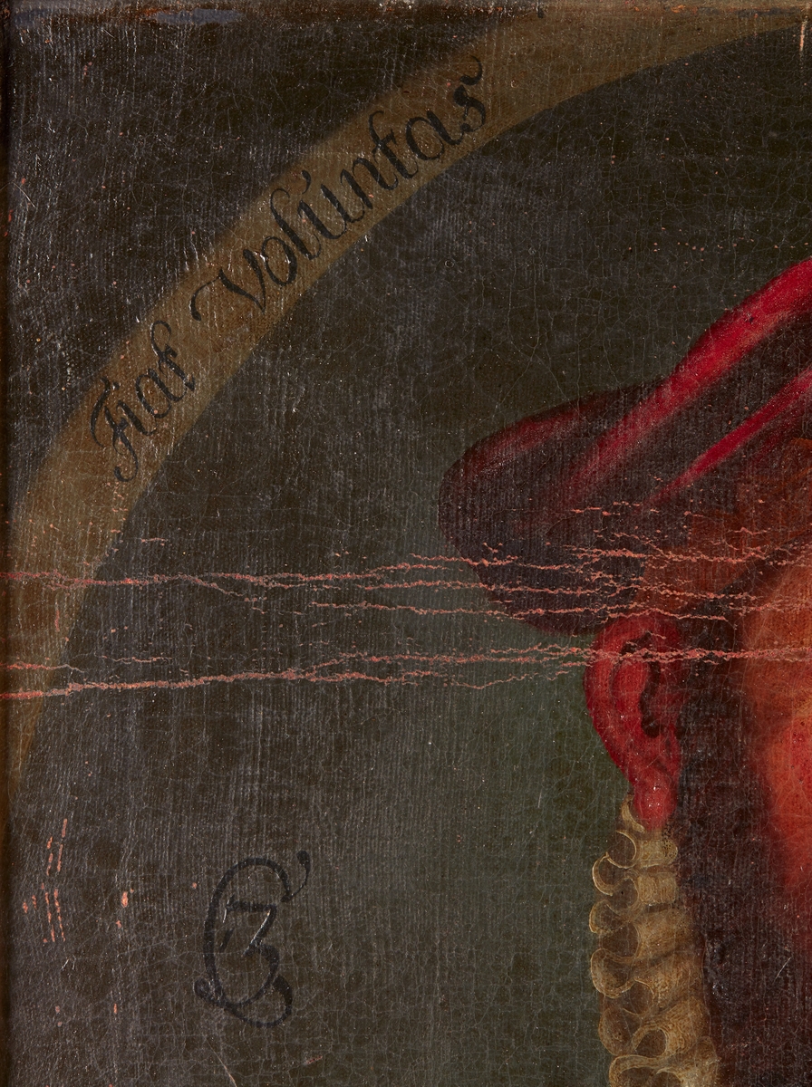 Portrett av kong Christian 3 av Danmark-Norge i drakt med pipekrage og fjærprydet hatt.