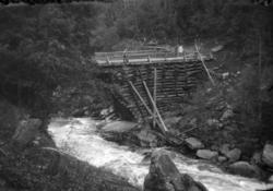 Speidere på speiderleir i Ringebu. Utleggsbru.