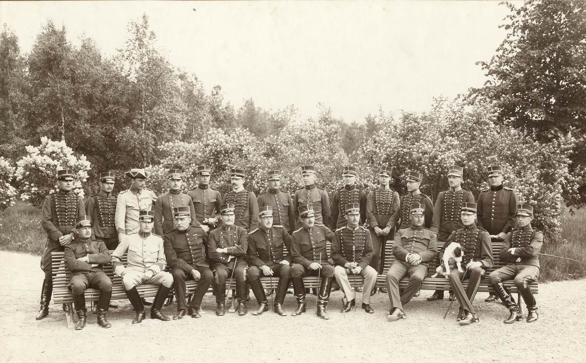 Positions och fästningsartilleriets skjutskola på Marma skjutfält 1912.
För namn, se bild nr. 3.