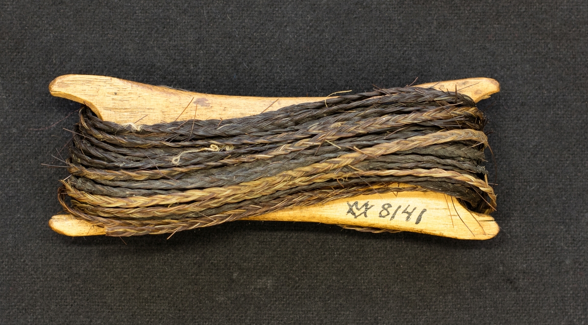 Fiskrev från Tångebyn i Dalskog. Denna rev består av flätat tagel. Reven är upplindad på en revsticka i trä.

Se VM 08 138.