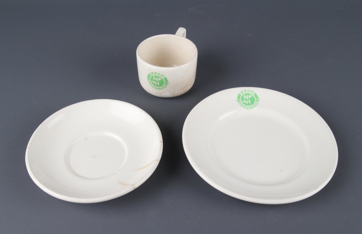 Kaffeservise bestående av asjett, kaffekopp med underskål