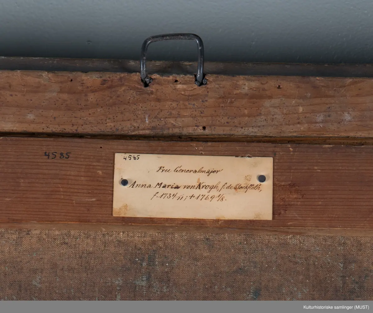 Portrett av fru generalmajor Anna Maria von Krogh (f.de Stockfleth) f. 1734 d. 01.08.1769.