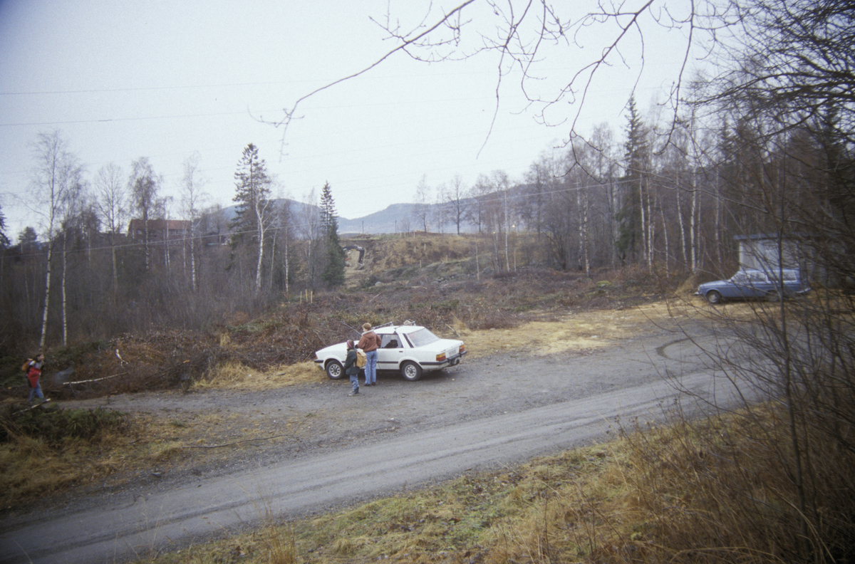 Lillehammer. Nybuforbindelsen, skog som er hugget, mot sør. Foto fra kran ved nordsida av Mesnaelva.