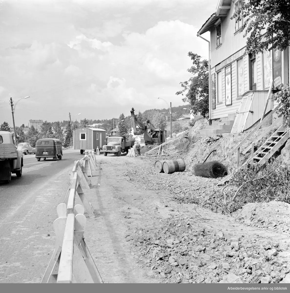Trondhjemsveien ved Lunden. Juli 1962