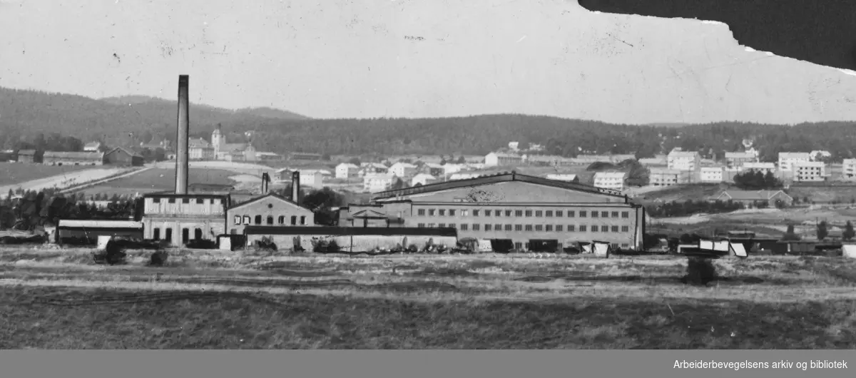 Nyland, det store NSB jernbaneverksted på Furuset, 1953.