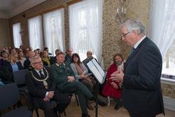 Historisk markering på Gaarder gard i Elverum, Hedmark. Her 