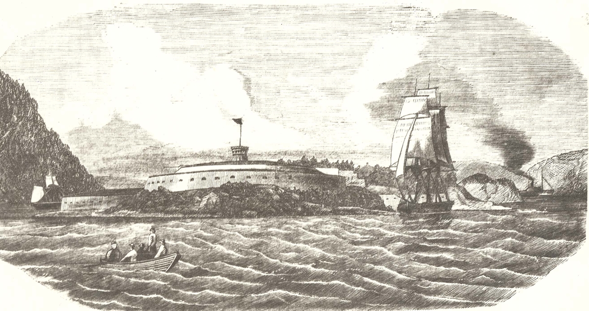 Fra Oscarsborg. Kaholmen ved Drøbak.