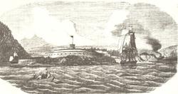 Fra Oscarsborg. Kaholmen ved Drøbak.