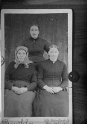 Avbildet fotografi, portrett, tre kvinner, helfigur. Anna Ko