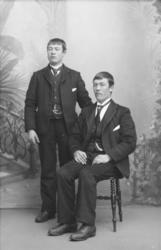 Gruppe. To yngre menn. Anton Bjerkerusten med bror