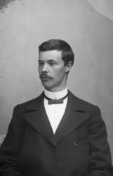 Portrett. Ung mann med bart. (I katalog står det O.Kr.Hvattu