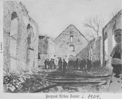 Ålesund, Borgund kirke etter brannen i 1904.