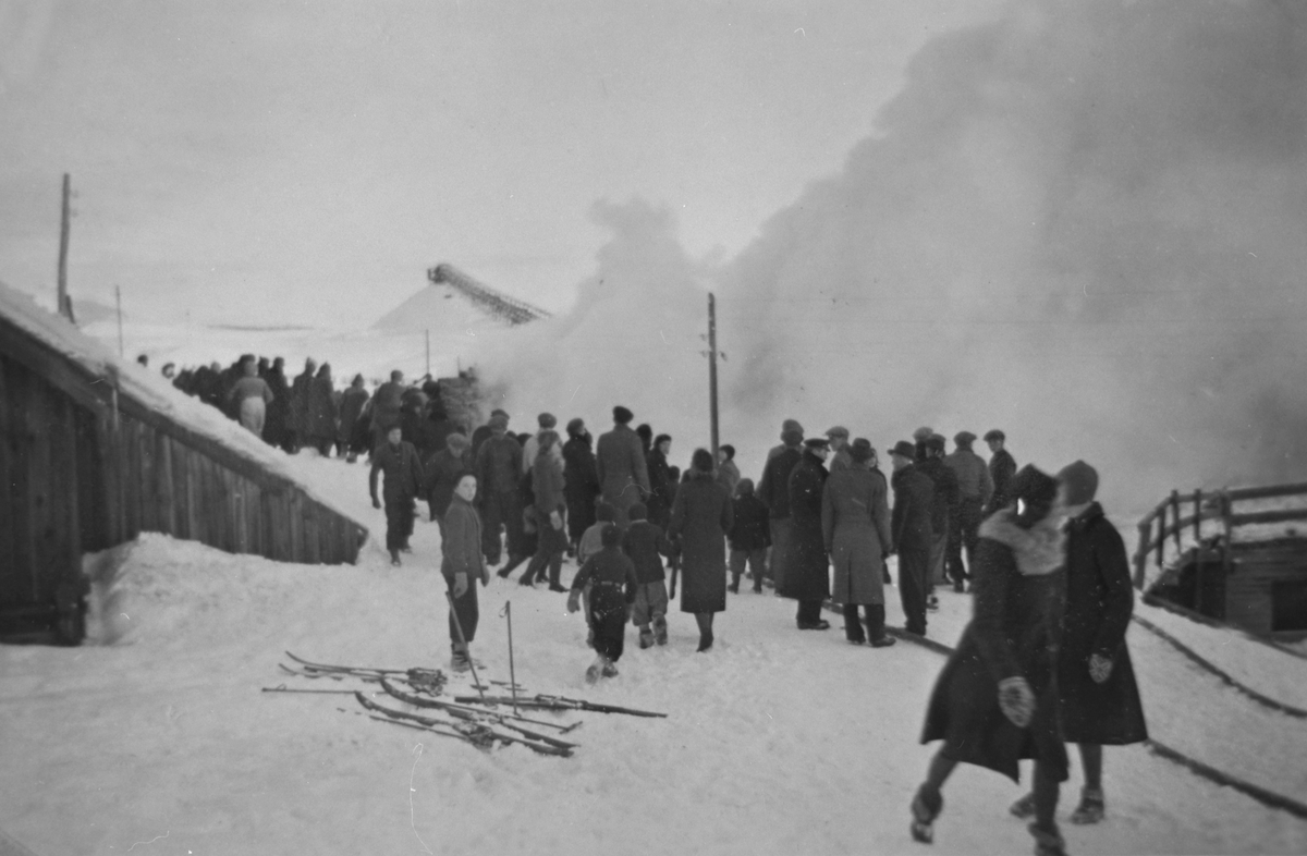 Brann i smeltehytta på Røros 12. mars 1940.