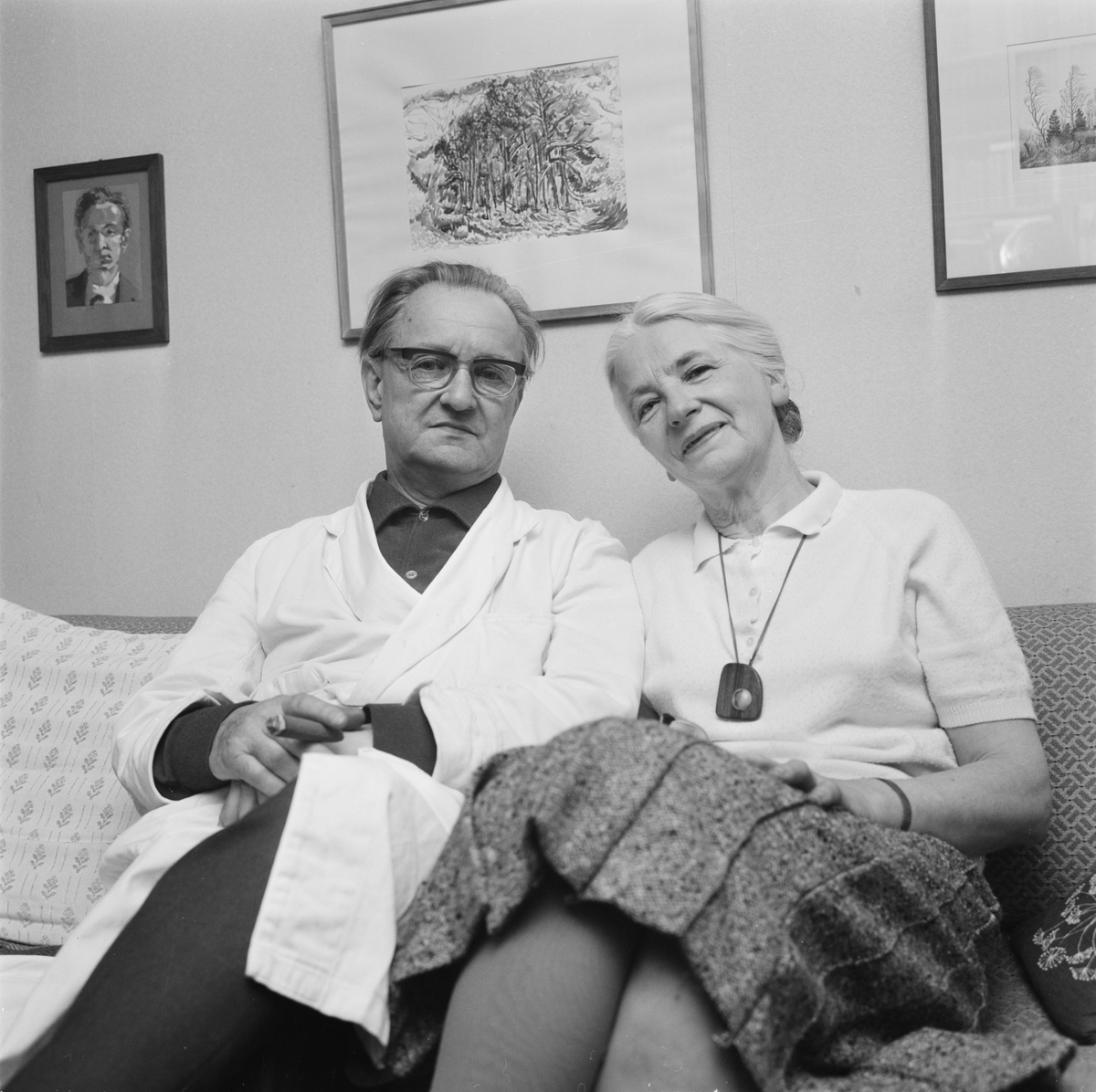 Erich och Ingrid Triller, Tobo, Tegelsmora socken, Uppland, oktober 1965