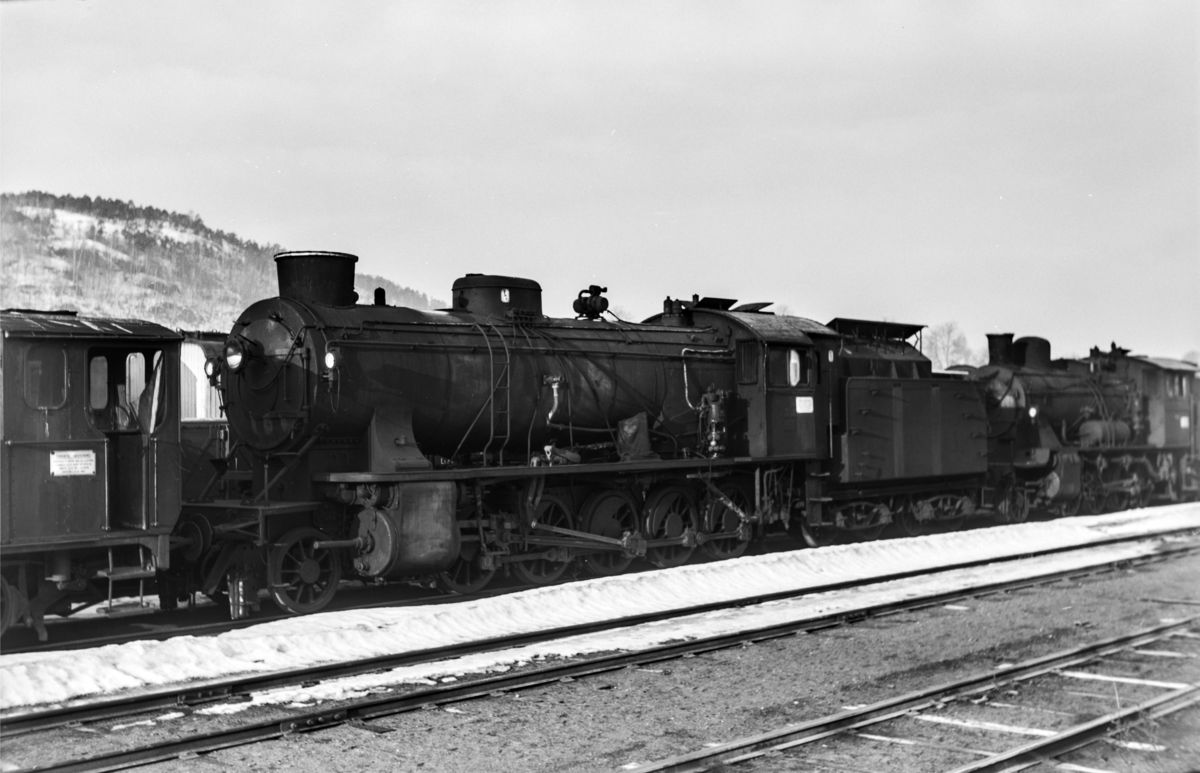 Hensatt damplokomotiv type 39a nr. 308 i Lodalen i Oslo.