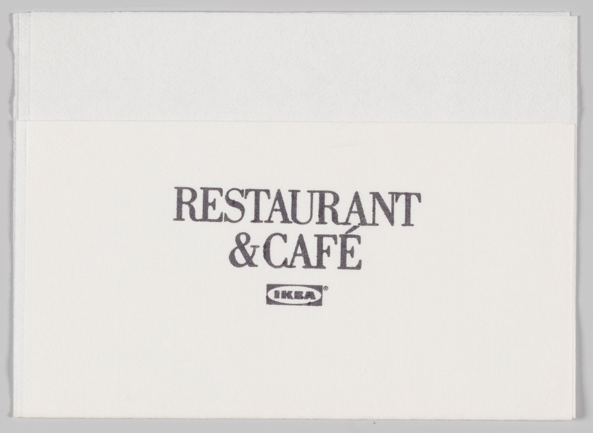 Logo og reklametekst for Ikea restaurant & cafè.

Samme reklame på serviett MIA.00007-004-0052.