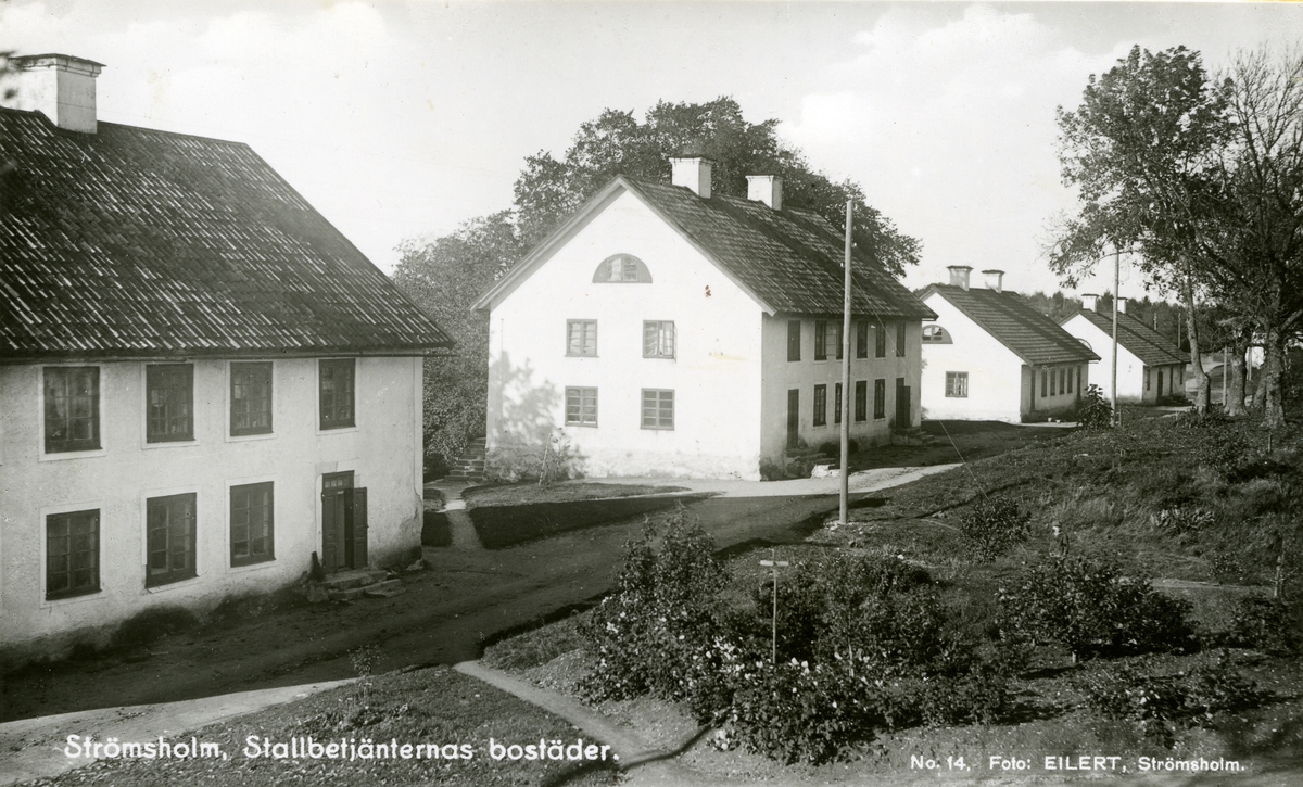 Kolbäck sn, Strömsholm.
Ridskolan, Hingstdepån.
Hus vid "gatan" eller vägen mot Borgåsund.