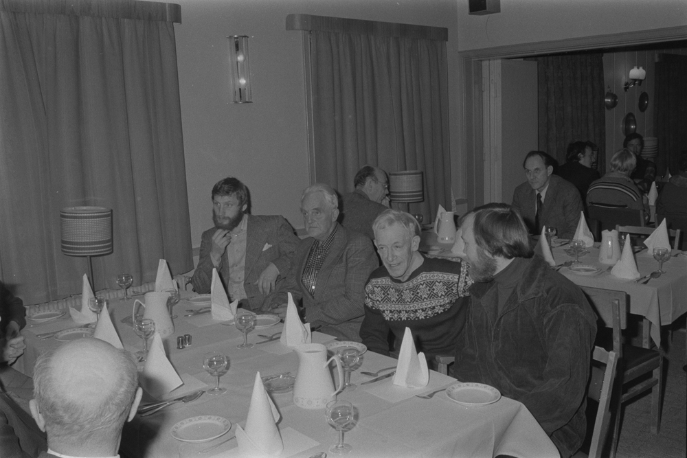 Helgeland Historielag og Historisk klubb Tromsø.
Seminar i Mosjøen 3-5.Nov.1978.
Fra middagen/åpningen.
