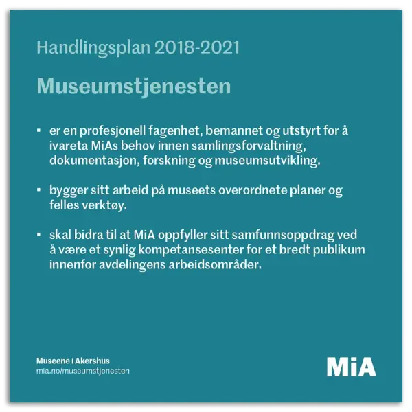 Handlingsplan 2018-2021. Museumstjenesten.