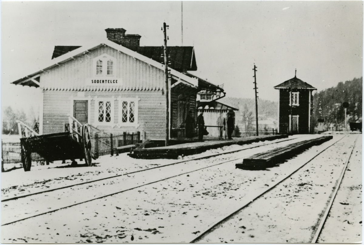 Dåvarande Södertälje central på 1870-talet.