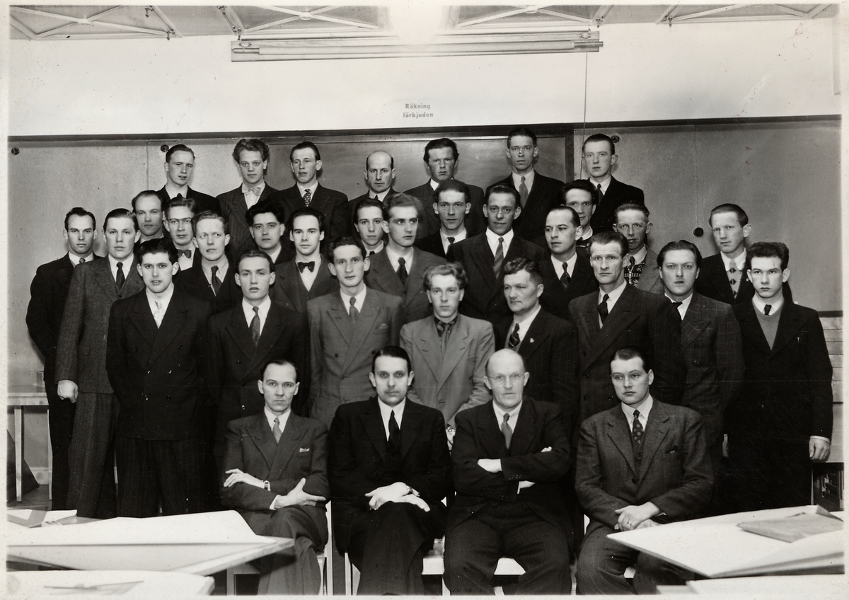 Deltagare på kurvmätningskurs 1947.