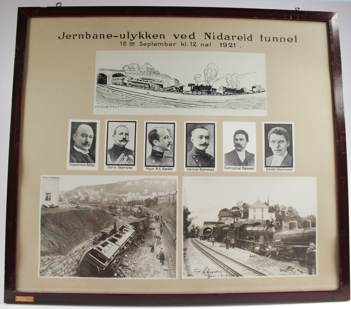 Jernbane-ulykken ved Nidareid tunnel. 18.09 kl 12 natt 1921
