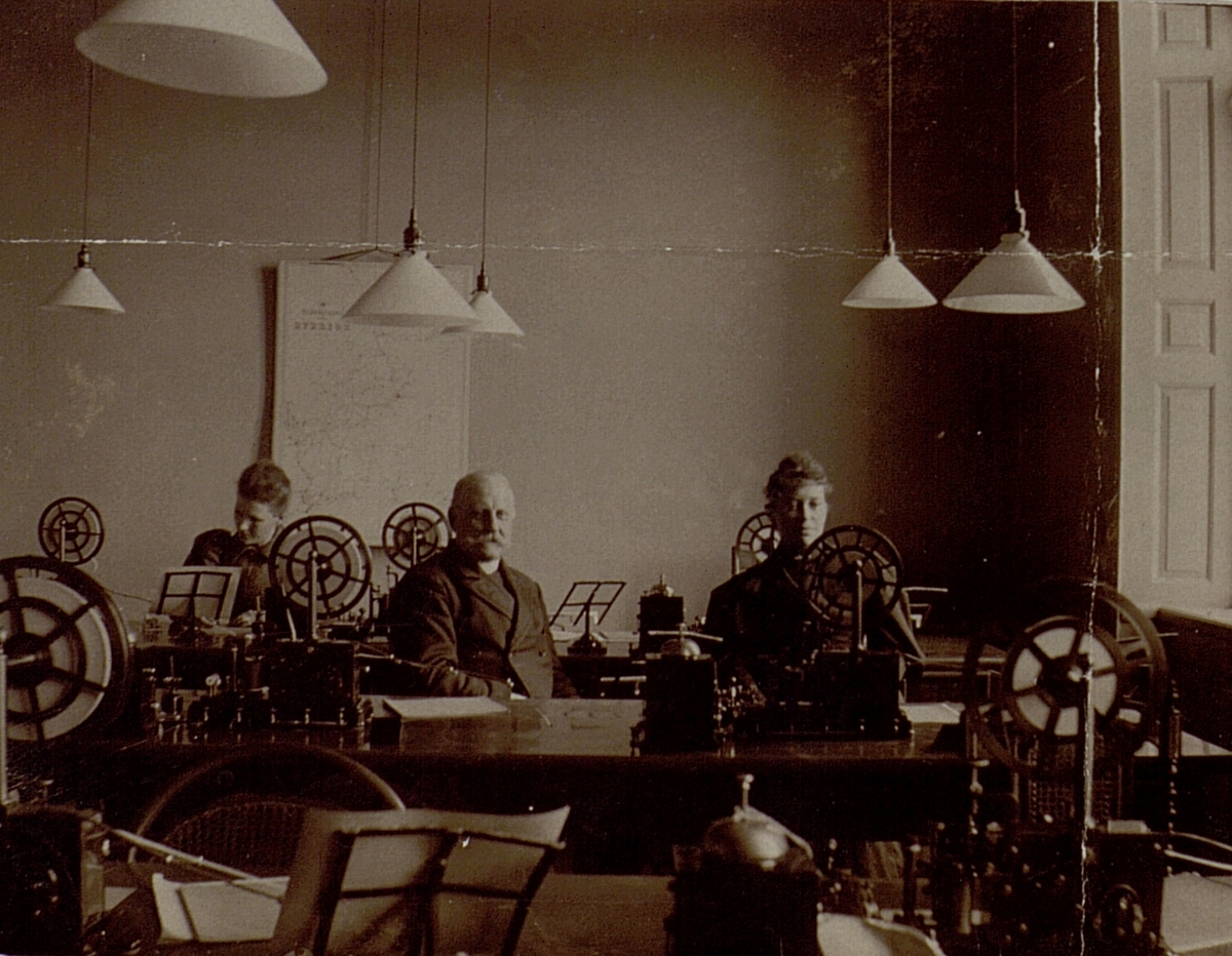 Stockholm. Stockholms telegrafstation i början av 1900-talet. Interiör.