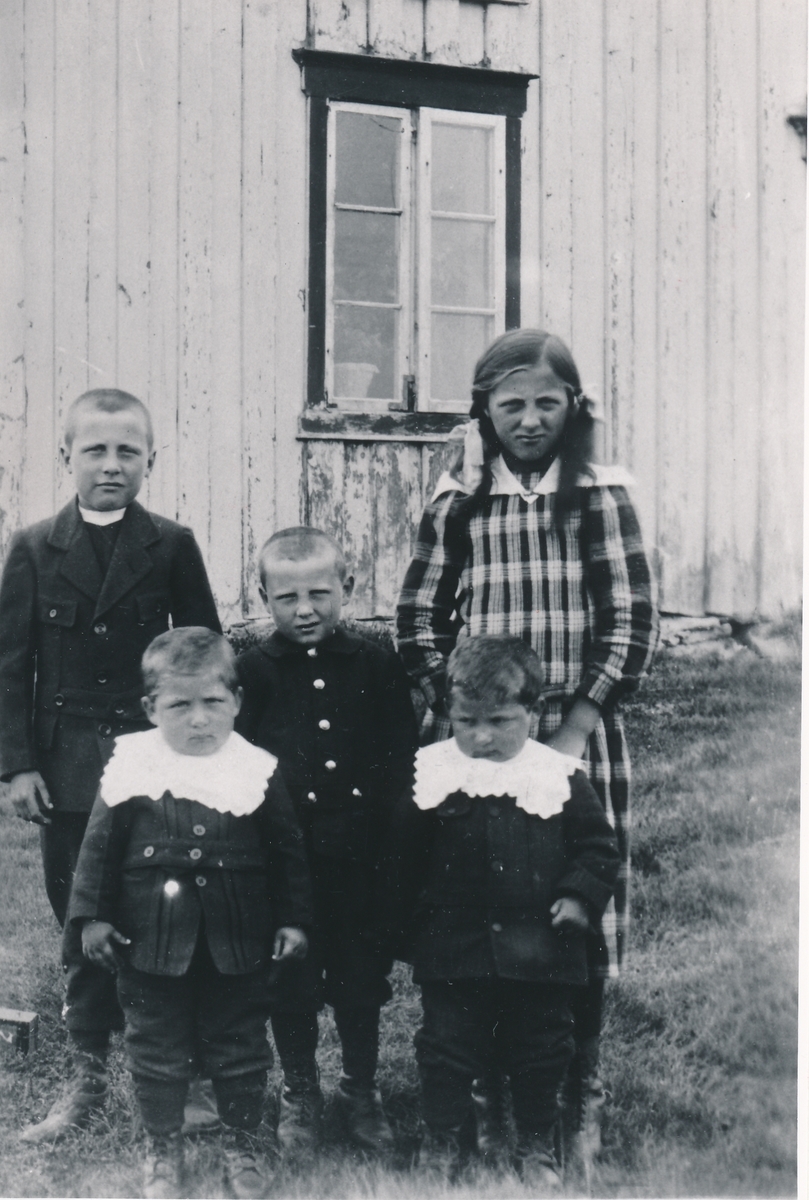 Fem søsken fra Hofsøy, Tranøy 1916.