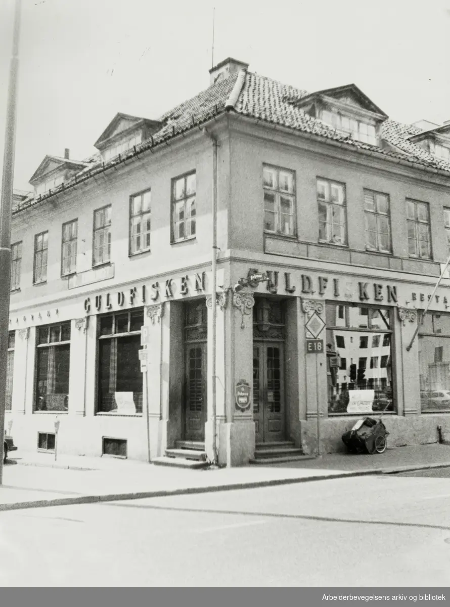 "Guldfisken" Jazzrestaurant i Rådhusgata 2. Juli 1977