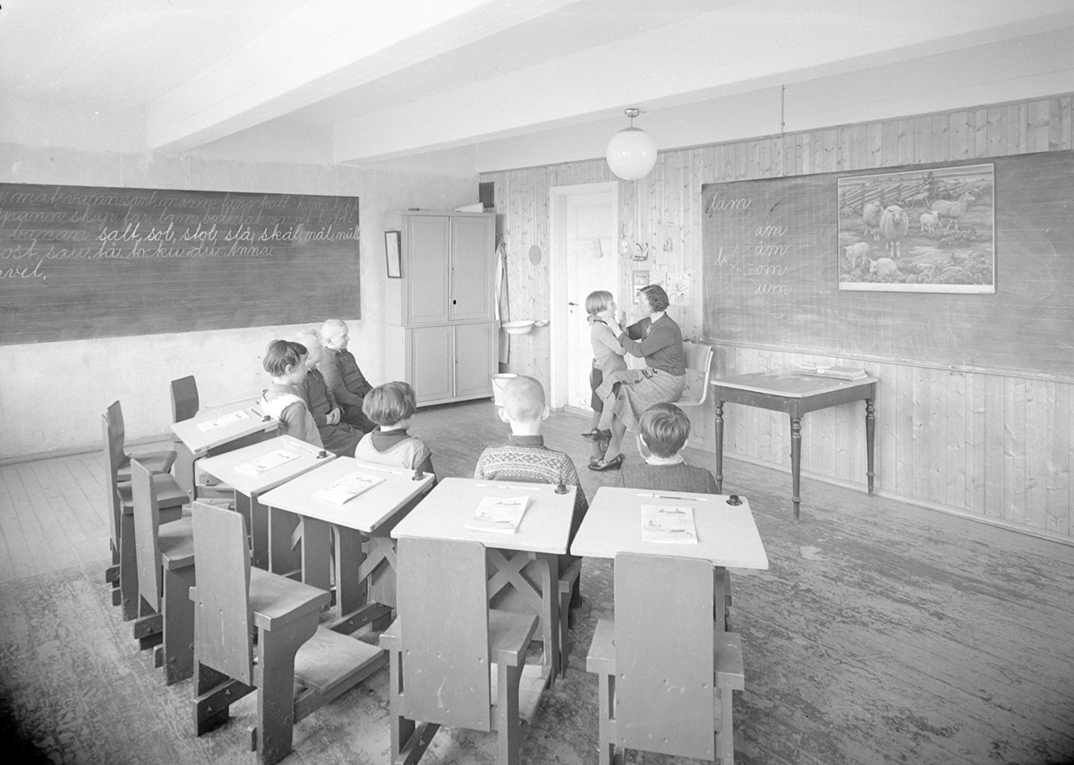 Klasserom i Gulbygget på døveskolen