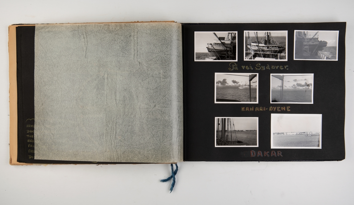 Album med fotografier av reiser med M/S 'Belnor' i 1952
