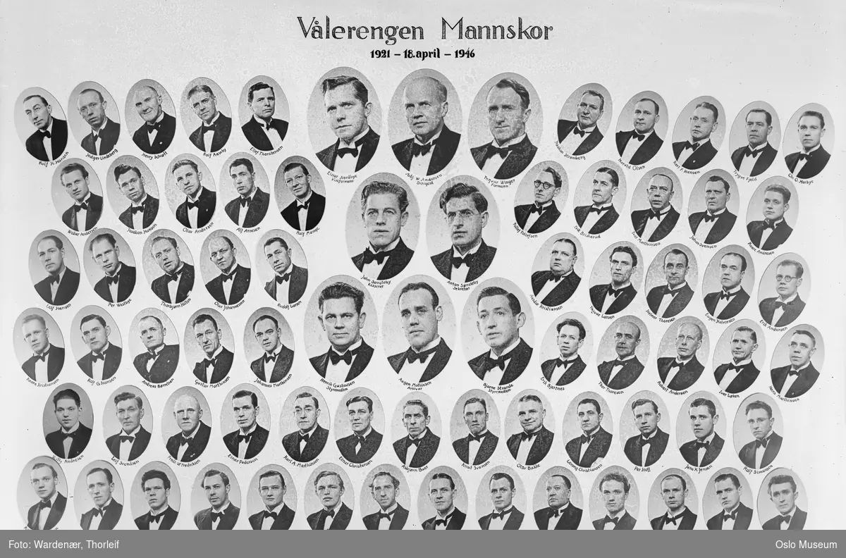 Vålerengen Mannskor 1921-1946, portretter, menn, sangere