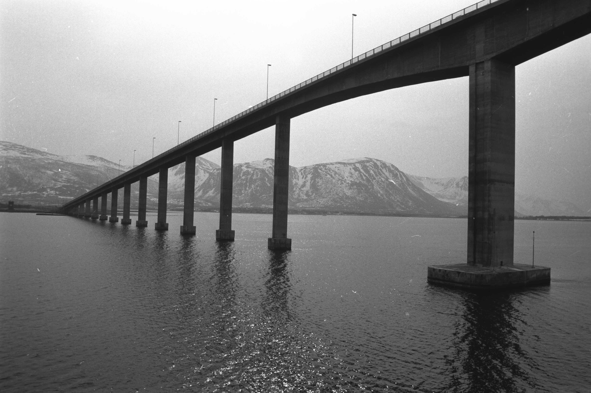 Andøybrua, sett fra Risøyhamn mot Hinnøya.
