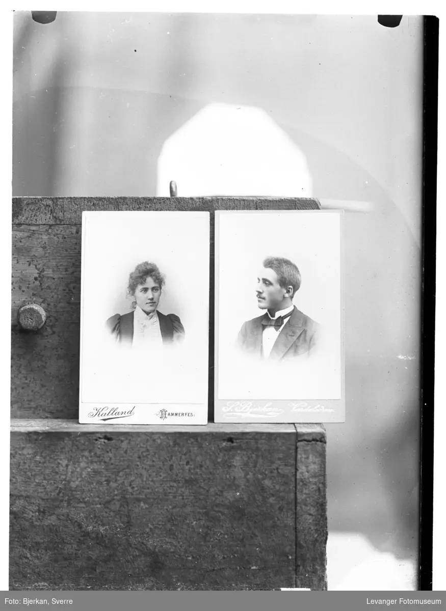 Portrett av Albert Elstad og en kvinne, repro.