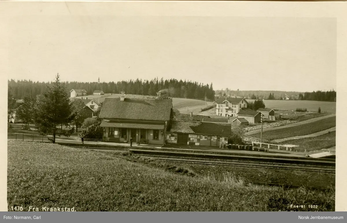 Kraakstad (senere Kråkstad) stasjon på Østfoldbanen.