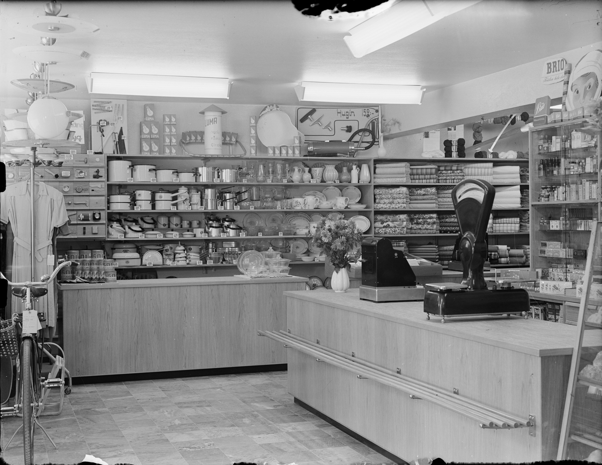 Butiksinteriör Konsum, Harg, Uppland 1953