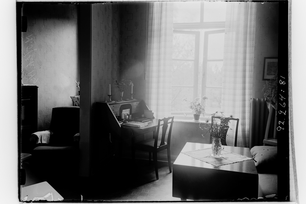 Hålahults sanatorium, interiör, avdelningssköterskans rum och över manlig avdelning