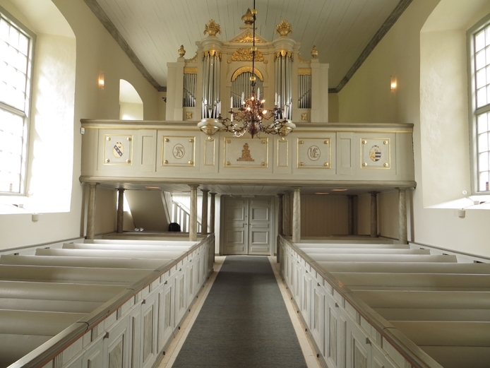 Interiör från Svenarums kyrka i Vaggeryds kommun.