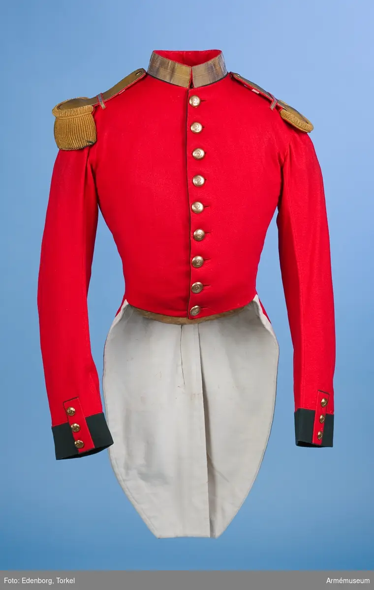 Grupp C I.
Frack tillhörande uniform för löjtnant vid 2:dra regementet av Schweizer Infanteriet, konungariket Neapel och Sicilierna 1850-talet.