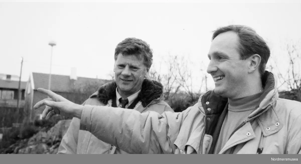 "Gunnar Backer og Sven Lønnheim". Bildet er fra avisa Tidens Krav sitt arkiv i tidsrommet 1970-1994. Nå i Nordmøre museums fotosamling.