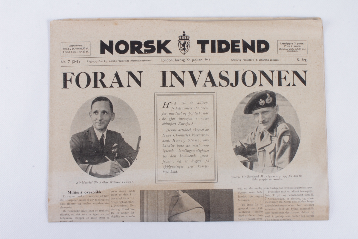 Norsk Tidend var under andre verdenskrig informasjonsavisa til den norske eksilregjeringa i London
