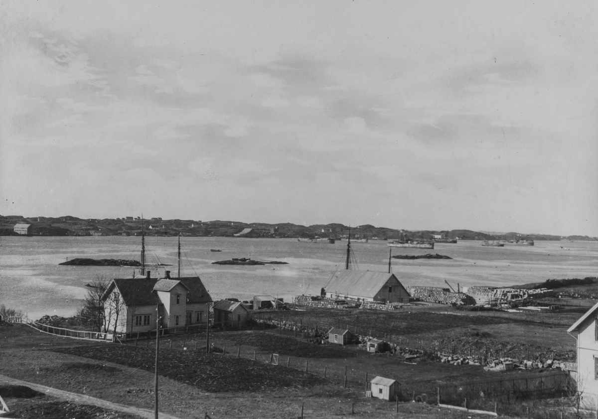 Parti fra Rossebø sett mot vest-nordvest, ca. 1918.