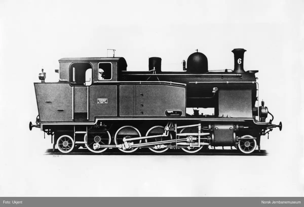 Leveransefoto av Valdresbanens damplokomotiv nr. 6, senere NSB type 51b nr. 22, hos Sächsische Maschinenfabrik, Chemnitz