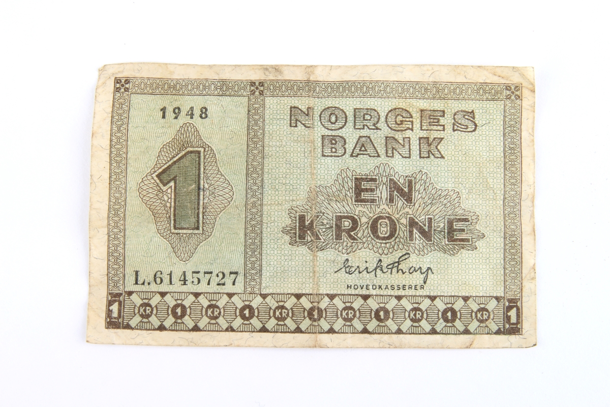 1-kroneseddel fra 1948.