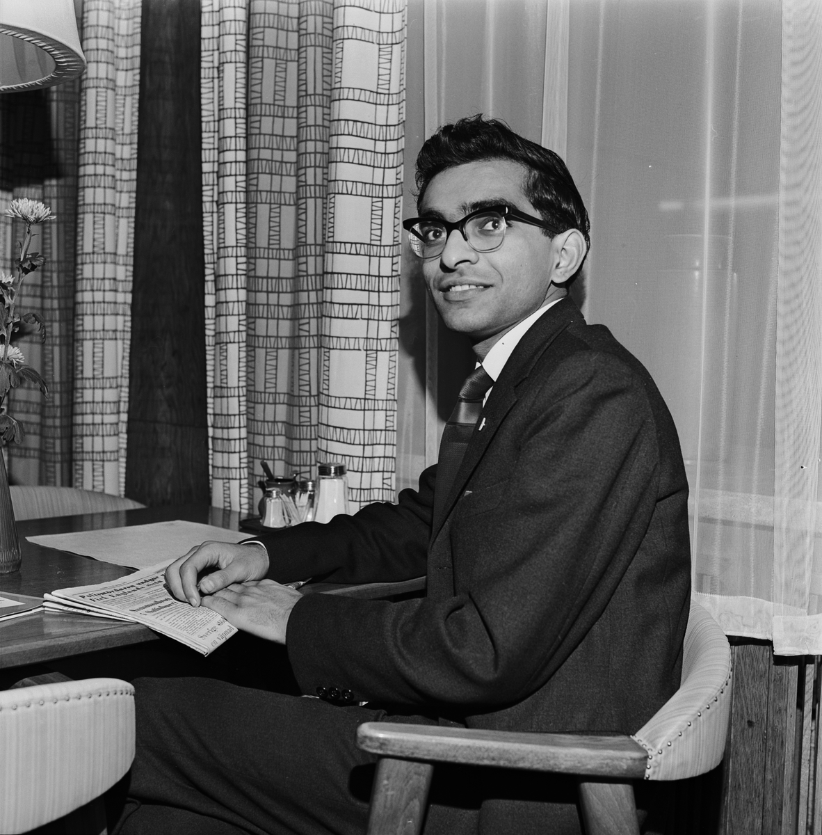 Abdul Minty, generalsekreterare i den brittiska Antiapartheidrörelsen, Uppsala 1965
