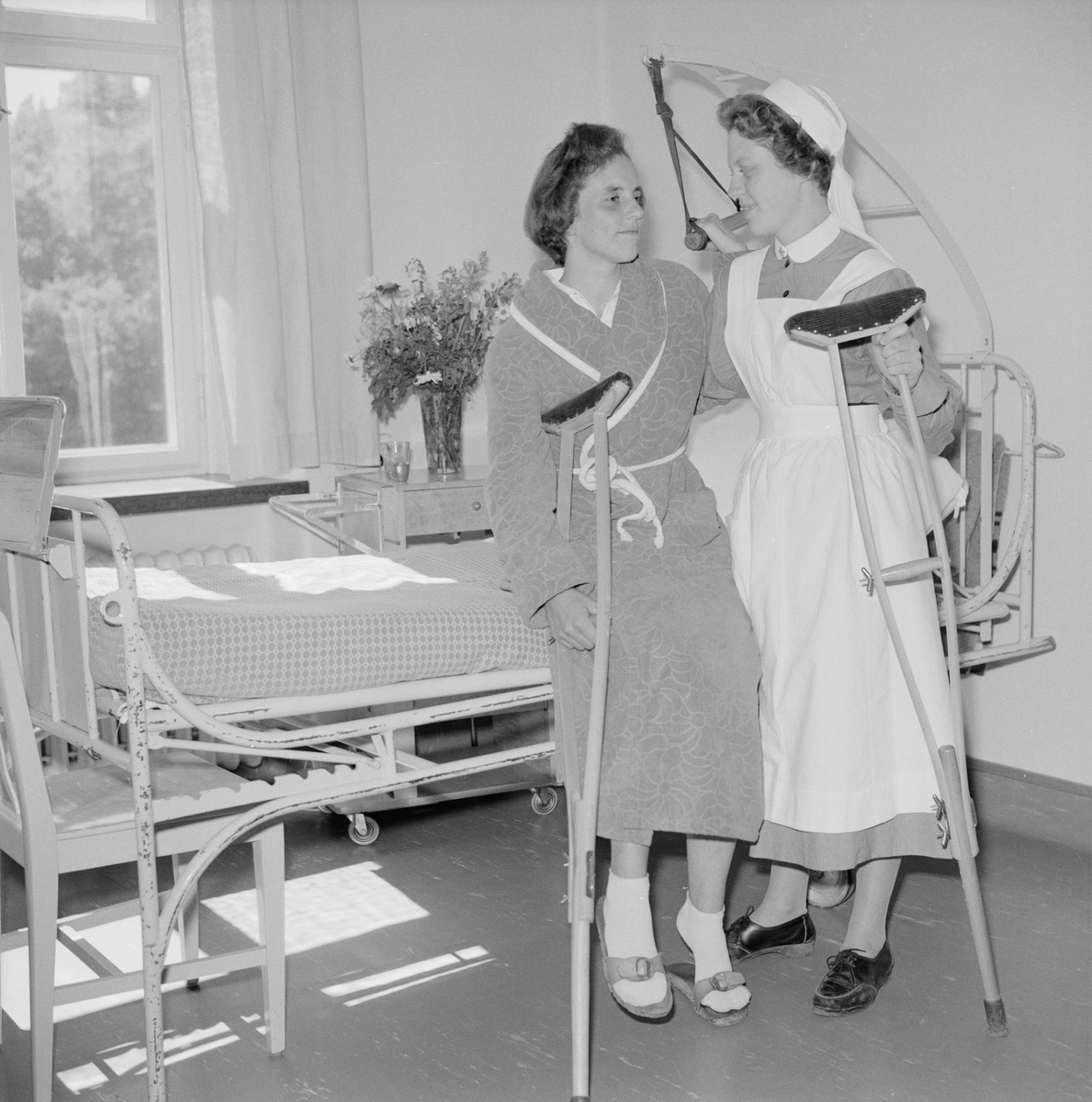 Akademiska sjukhuset, elever på sjuksköterskeskolan, Uppsala, juni 1959