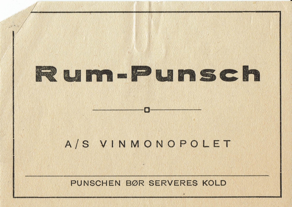 Rum-Punsch. A/S Vinmonopolet. 