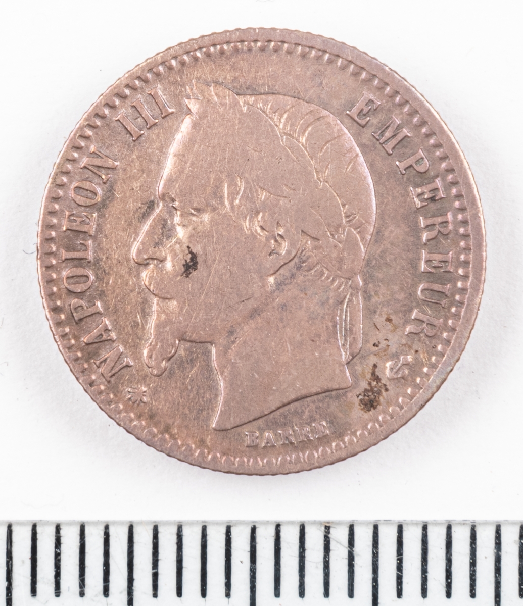 Mynt Frankrike 1864 50 Centimes.