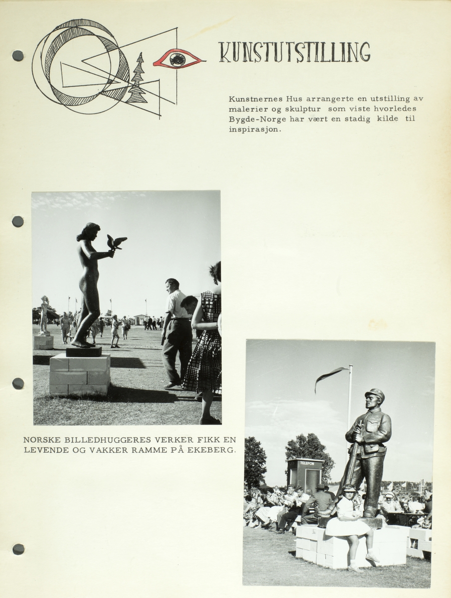 Dokumentasjon av kunstutstillingen som var en del av landbrukets jubileumsutstilling i 1959