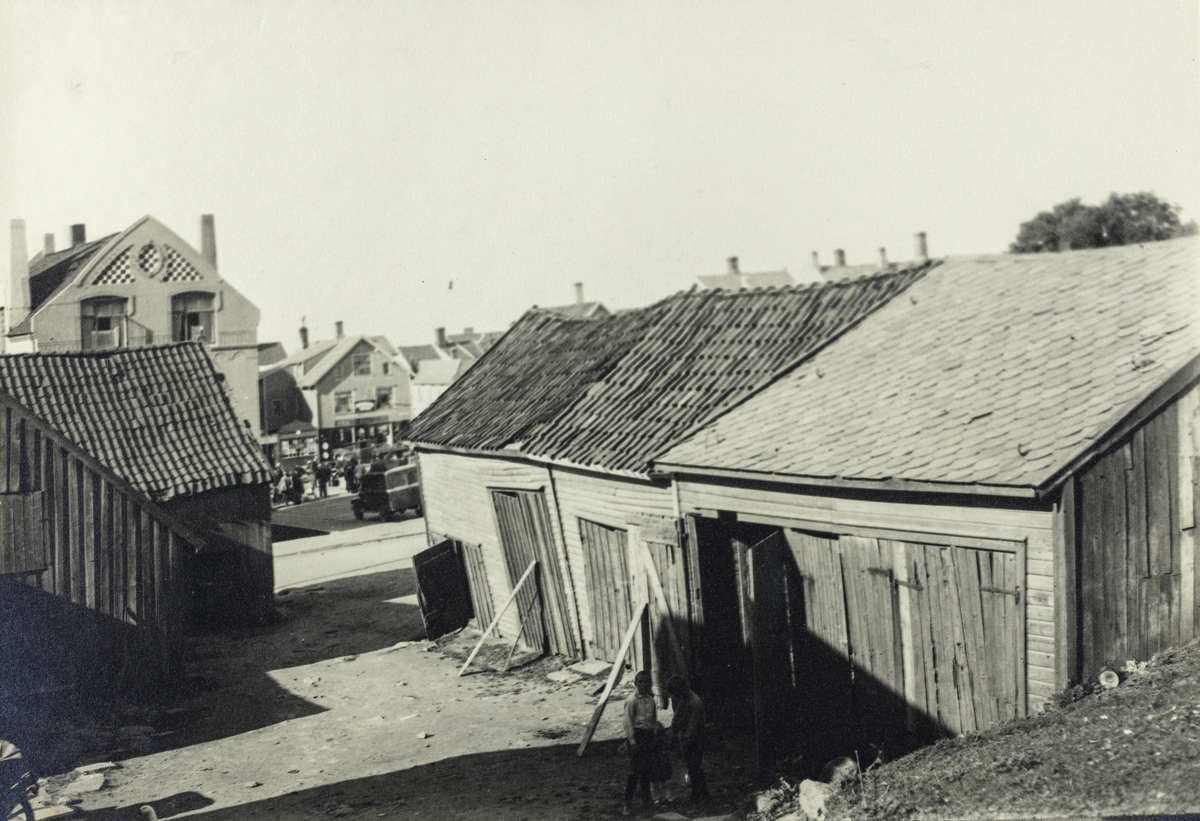 Parti ved Landmannstorget sett mot nordvest, ca. 1938.